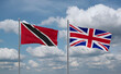 United Kingdom and Trinidad, Tobago, flags, country relationship concept