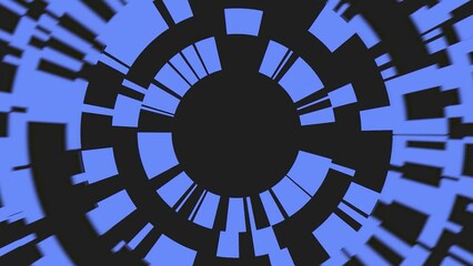 Poster - Gray blue circular background in high tech style. Footage for creating an intro. Motion animation.