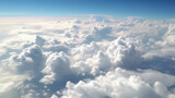 Fototapeta Niebo - Nuages blancs dans un ciel bleu. Ambiance calme, paradisiaque. Paradis, cieux, nuage. Arrière-plan pour conception et création graphique.
