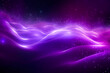 canvas print picture - Digital Art wallpaper purple particles neon wave and light abstract background with shining dots stars - abstract PC desktop Wallpaper Background Concept