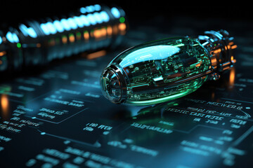 Poster - A cyber insurance policy document, addressing the financial aspects of cybersecurity. Generative Ai.