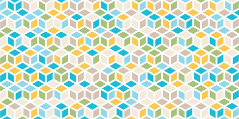 Wall Mural - Seamless pattern with hexagons. 3d Hexagonal structure futuristic white background and Embossed Hexagon. Hexagonal honeycomb pattern background with space for text