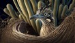 Roadrunner with birds nest realistic impressive Ai generated art