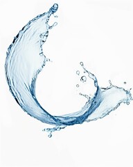  blue water splash isolated on white background, blue water splash wave, water drops and crown from splash of water. Generative AI