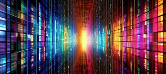 Leinwandbilder - Colorful virtual space technology background. Generative AI technology.	
