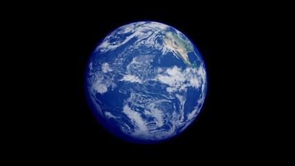 Wall Mural - seamless looping rotating animation of the new beautiful blue planet earth as updating surface and atmosphere color version. Elements of this image furnished by NASA	