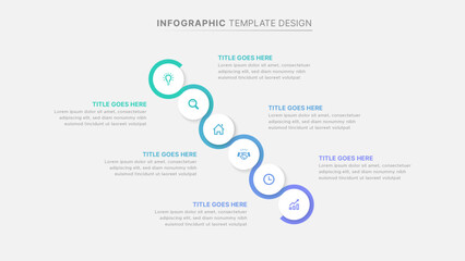  Circle Round Wave Infographic Design Template with Six Options