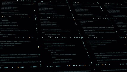PNG Alpha.Futuristic abstract digital cyberspace with program code levitation.