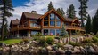  A 3 story log home with decks in the mountains 
