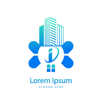 Simple Modern Blue I Logo