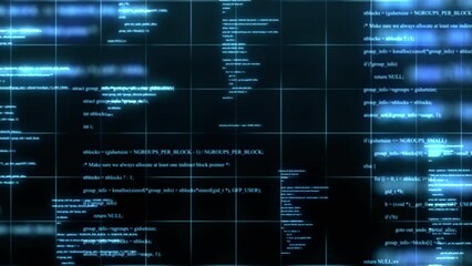 Futuristic abstract digital cyberspace with program code levitation.