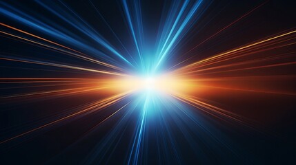 Poster - dynamic light and stripes on dark background - leading in business, Hi-tech products, warp speed wormhole science vector design
