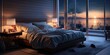 A bedroom that is designed to be both relaxing and peaceful, with a focus on using light and color to create a sense of calm and serenity. AI Generative