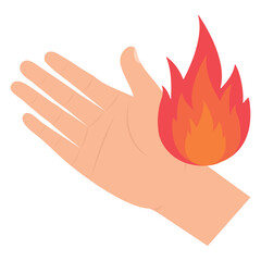 Wall Mural - Vector illustration of burning hands icon sign and symbol. colored icons for website design .Simple design on transparent background (PNG).