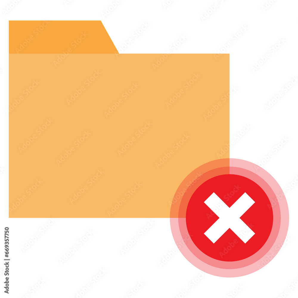 Vector illustration of wrong folder icon sign and symbol. colored icons ...