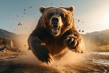 bullet time photography. bear hunting