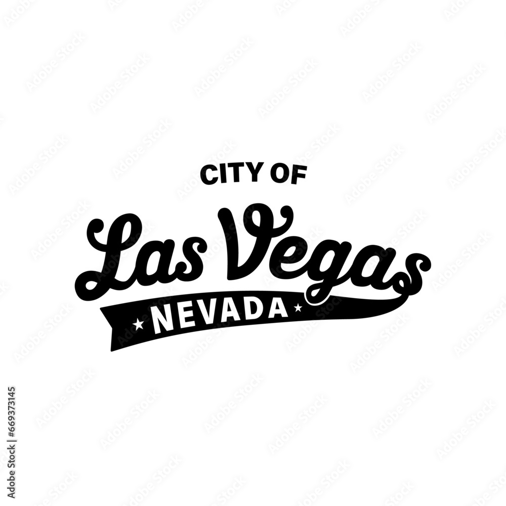 City of Las Vegas lettering design. Las Vegas, Nevada typography design. Vector and illustration.