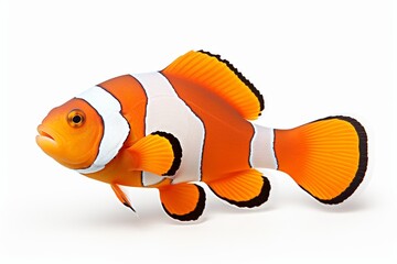 Wall Mural - Generative AI : clown fish or anemone fish isolated on white background
