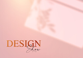 Wall Mural - soft product dispaly mock up with light from the window and leaf shadow. multiply shadow effect.