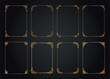 © MONIR - Luxury decorative golden frames. Retro ornamental frame, vintage rectangle ornaments & ornate border. Decorative wedding frames, antique museum image borders. Isolated vector icons set