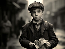 Paperboy Delivery In Victorian Era