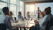 © Dirk - copy space, stockphoto, Medical team interacting at a meeting in conference room. Group of multiracial medical staff having a meeting in a room. Discussion in a meeting room.