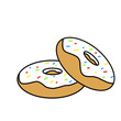 The donut icon is the icon that donut sellers always use to describe the donuts they sell. Donuts are very popular with children and adults, especially those who like sweet foods.