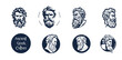 set of Ancient Zeus Greek philosopher man Logos