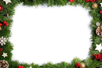 Poster - Christmas frame of tree branches