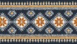 Beautiful Ethnic abstract ikat art. Seamless Kasuri pattern in tribal,folk embroidery,and Mexican style
