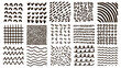 © SmartArtStudio - Set of graphic abstract textures, hand drawn doodles, waves, zigzags, dots, stripes. Vector illustration.