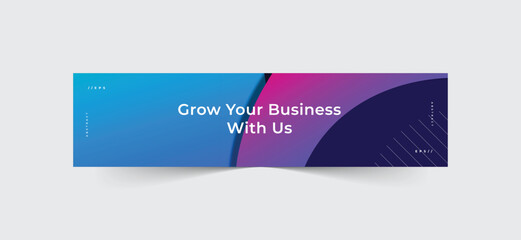 Wall Mural - Grow your business linkedin banner abstract background