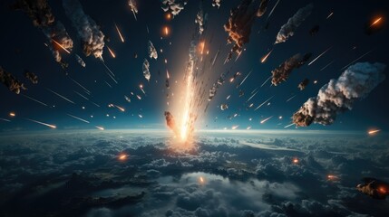 Poster - Missiles falling from the sky.