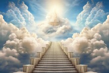 A Pathway Leading Upwards Towards The Heavens. Generative AI