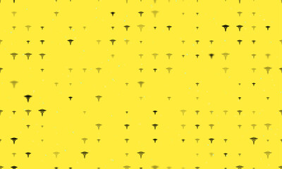 Poster - Seamless background pattern of evenly spaced black caduceus symbols of different sizes and opacity. Vector illustration on yellow background with stars