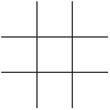 Pixel perfect black thin line simple tic tac toe board