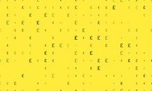 Seamless Background Pattern Of Evenly Spaced Black Pound Symbols Of Different Sizes And Opacity. Vector Illustration On Yellow Background With Stars