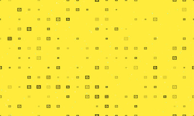 Poster - Seamless background pattern of evenly spaced black eSIM symbols of different sizes and opacity. Vector illustration on yellow background with stars