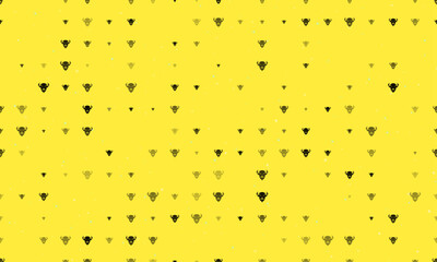 Poster - seamless background pattern of evenly spaced black buffalo logos of different sizes and opacity. vec