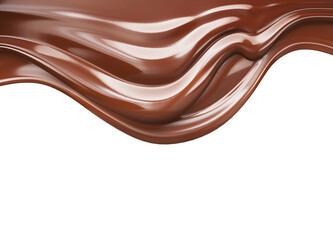 Poster - Melted brown chocolate dripping on white background, with clipping path 3D illustration.