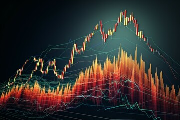 Poster - Dynamic Financial stock chart market. Concept rise. Generate Ai