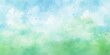 Watercolor illustration background of fresh green and blue sky concept, horizontal easy summer background abstract, Generative AI