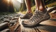 Barefoot hiking shoes concept, product  fashion photography