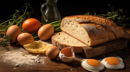 Poster - bread and eggs