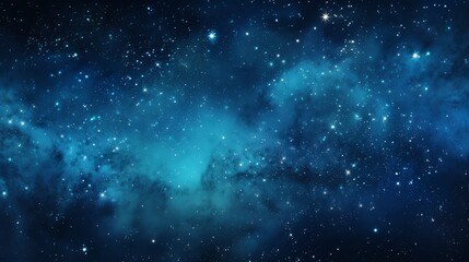 abstract blue space background with stars and nebula