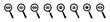 Set of magnifier with eyes vector icons. Focus, look or view. Vector 10 Eps.