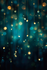 Wall Mural - Beautiful Teal Color Defocused Lights Bokeh Abstract Background