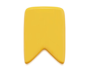 Aufkleber - 3d yellow bookmark icon symbol on isolated background. Saved post button. Stock vector illustration.