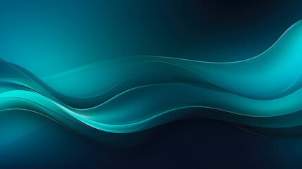 Wall Mural - Wavy Teal Color Abstract Background