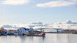 Bronnysund (No: Brønnøysund) harbor on a beautiful sunny autumn day, Helgeland, Norway